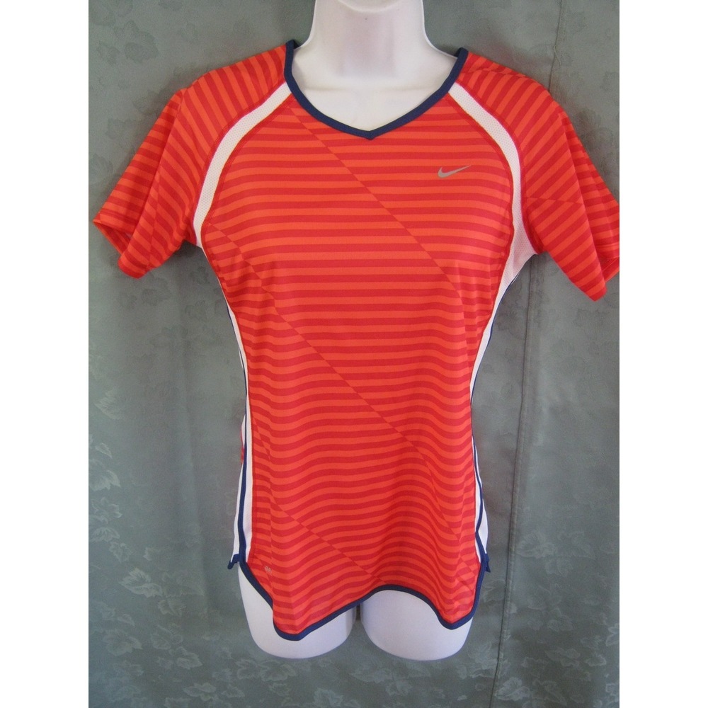 Womens Nike Dri Fit Athletic Top Size Small Bright Stripe